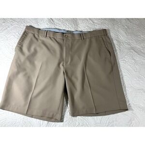 Peter Millar Shorts Mens Size 42 Beige Crown Sport Golf Flat Front Casual Chino